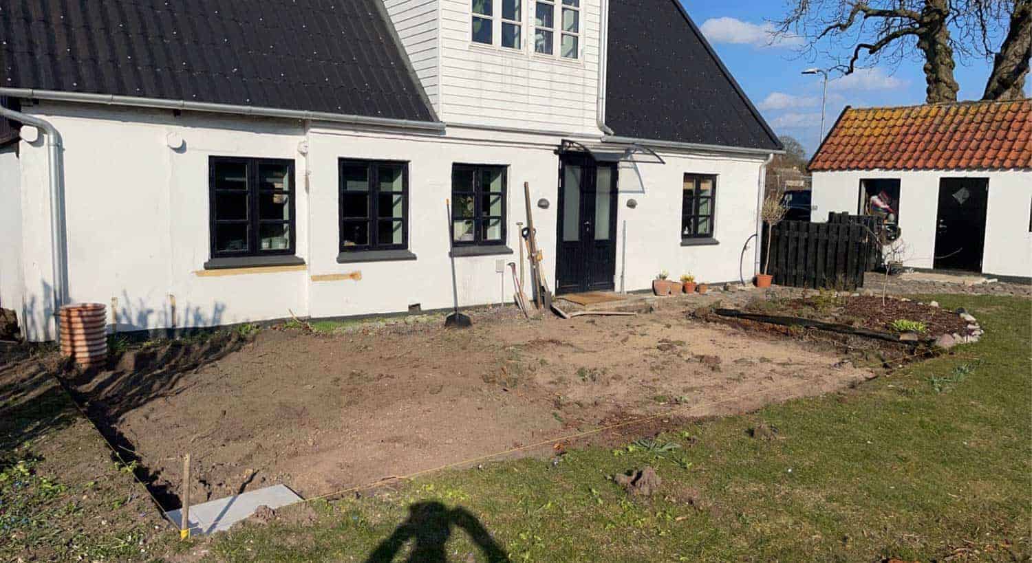 Udgravning til ny terrasse